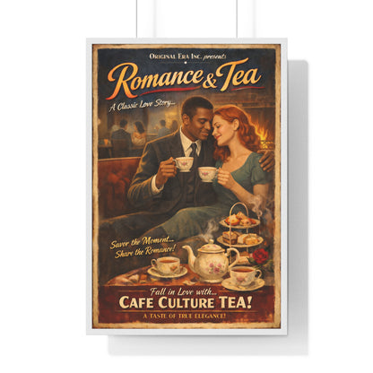 Romance & Tea Vintage Poster — Cafe Culture Tea Wall Art