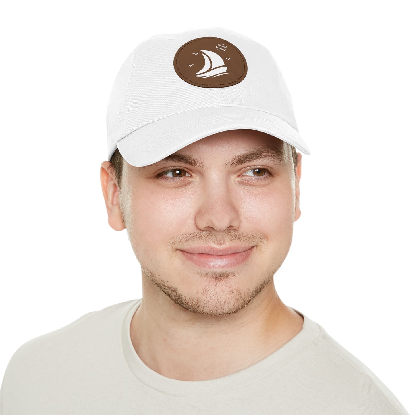 Set For Sail Leather Patch Dad Hat — Nautical Baseball Cap
