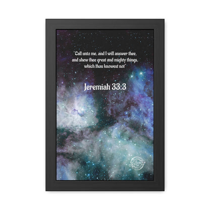 Jeremiah 33:3 Framed Poster — Inspirational Scripture Wall Art