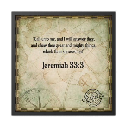 Jeremiah 33:3 Framed Poster — Inspirational Scripture Wall Art