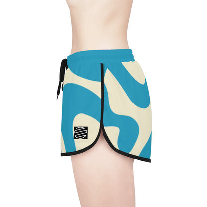 Women's Retro Blue Wave Relaxed Shorts