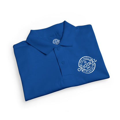 Youth Polo Shirt with 'Original' Vintage Stamp Logo — Kids School Uniform / Casual