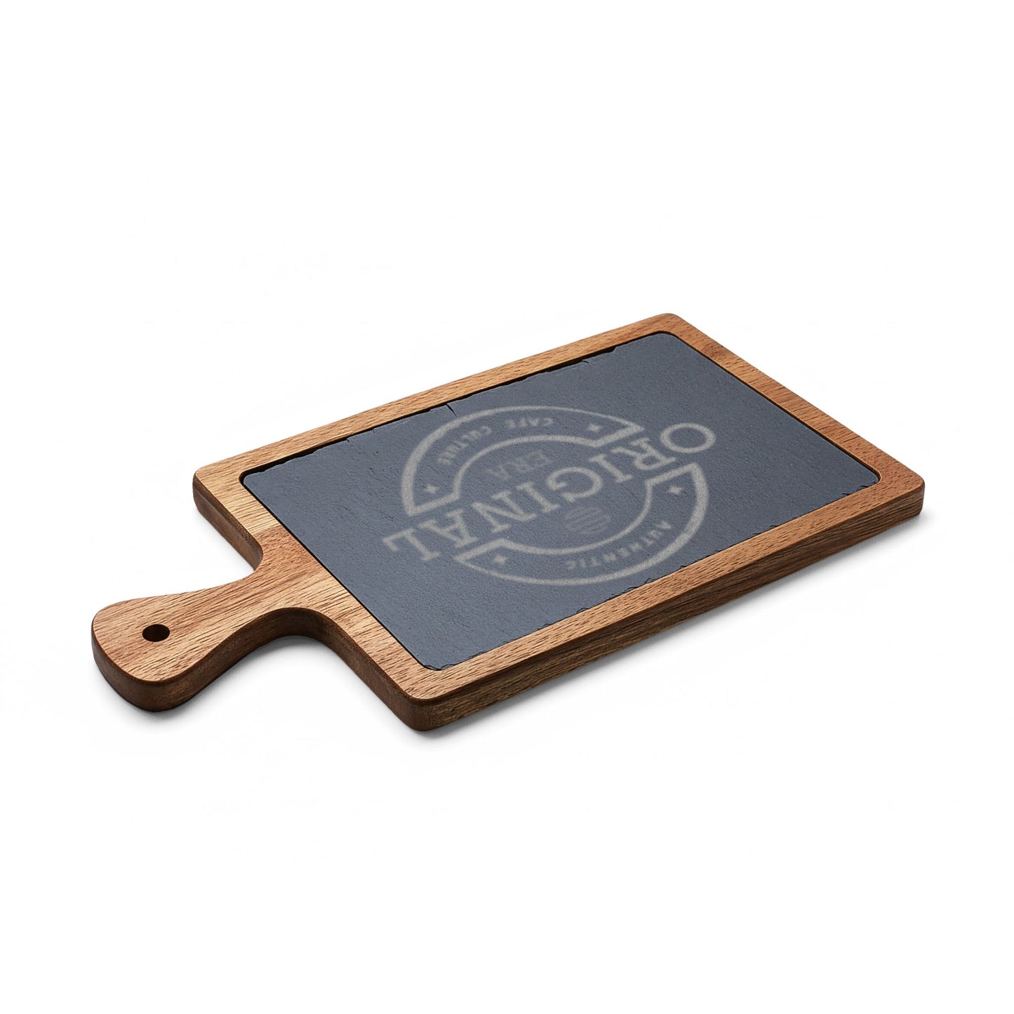 Cafe Culture Engraved Acacia Charcuterie Board with Slate Insert & Cheese Knives