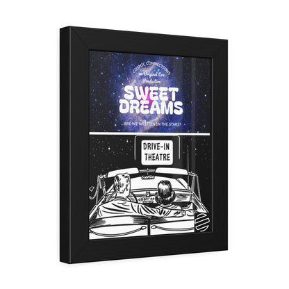 Sweet Dreams Drive-In Framed Poster — Retro Night Sky Print