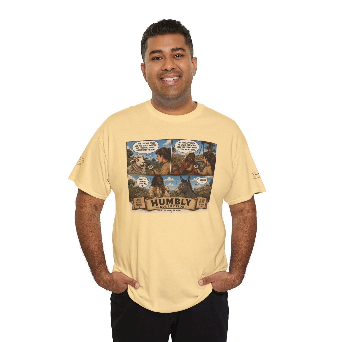 Humbly Comic Interview Panel Tee — Humbly Graphic T-Shirt