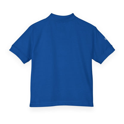 Youth Polo Shirt with 'Original' Vintage Stamp Logo — Kids School Uniform / Casual