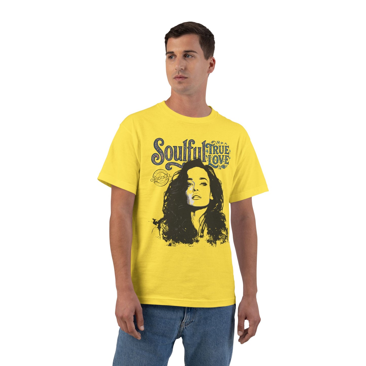 Soulful True Love Portrait T-Shirt — Romantic Couple Graphic Tee