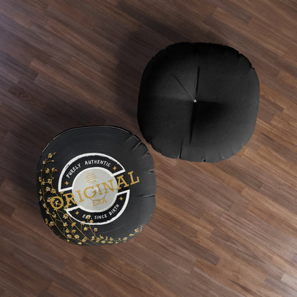 Original Era Round Tufted Floor Pillow — Vintage Authentic Accent Cushion