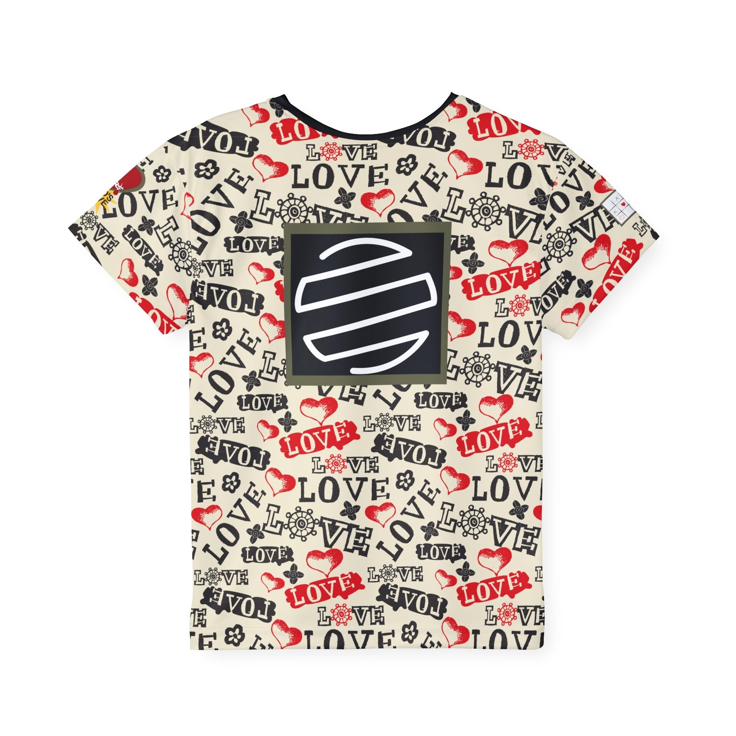 Kids Jersey — Allover "Love" Pattern Sports Tee