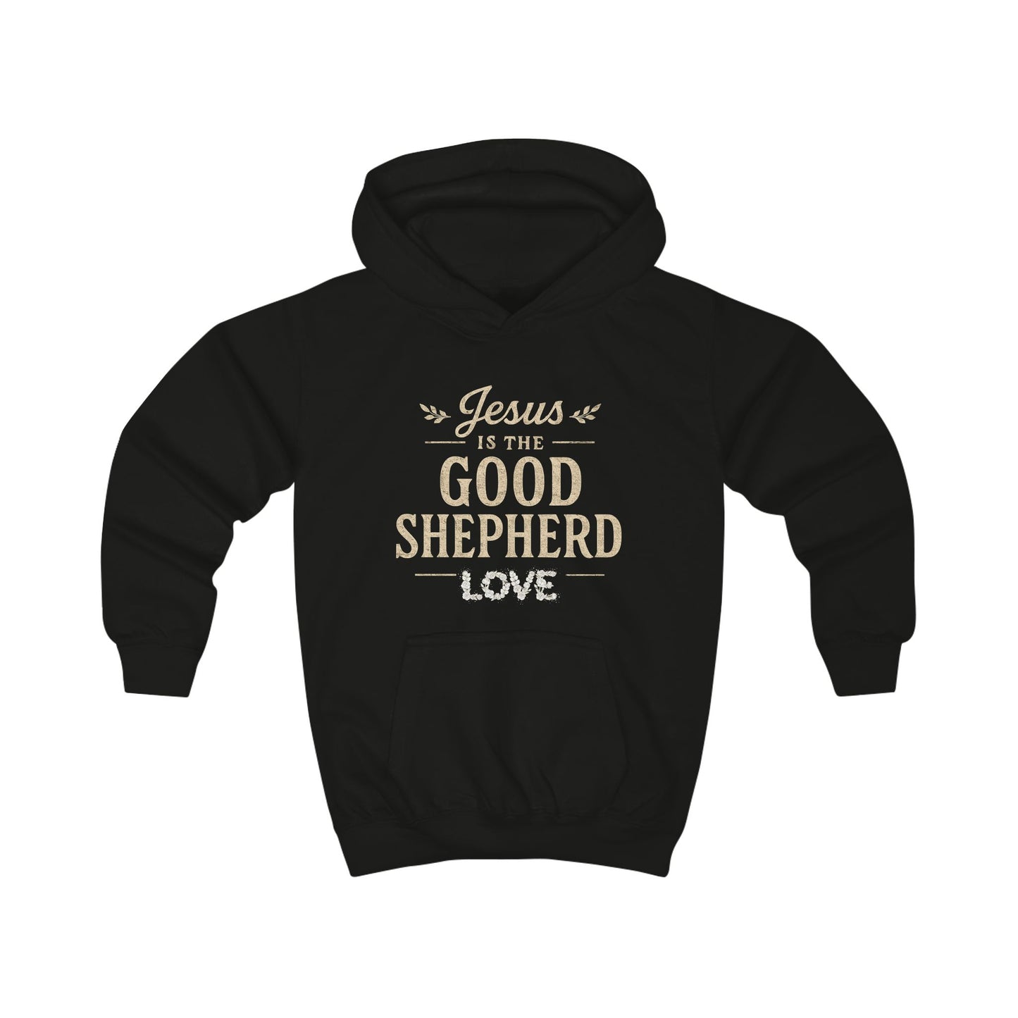 Kids Hoodie — “Jesus is the Good Shepherd” Christian Children’s Hoodie (Love Design)