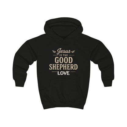 Kids Hoodie — “Jesus is the Good Shepherd” Christian Children’s Hoodie (Love Design)