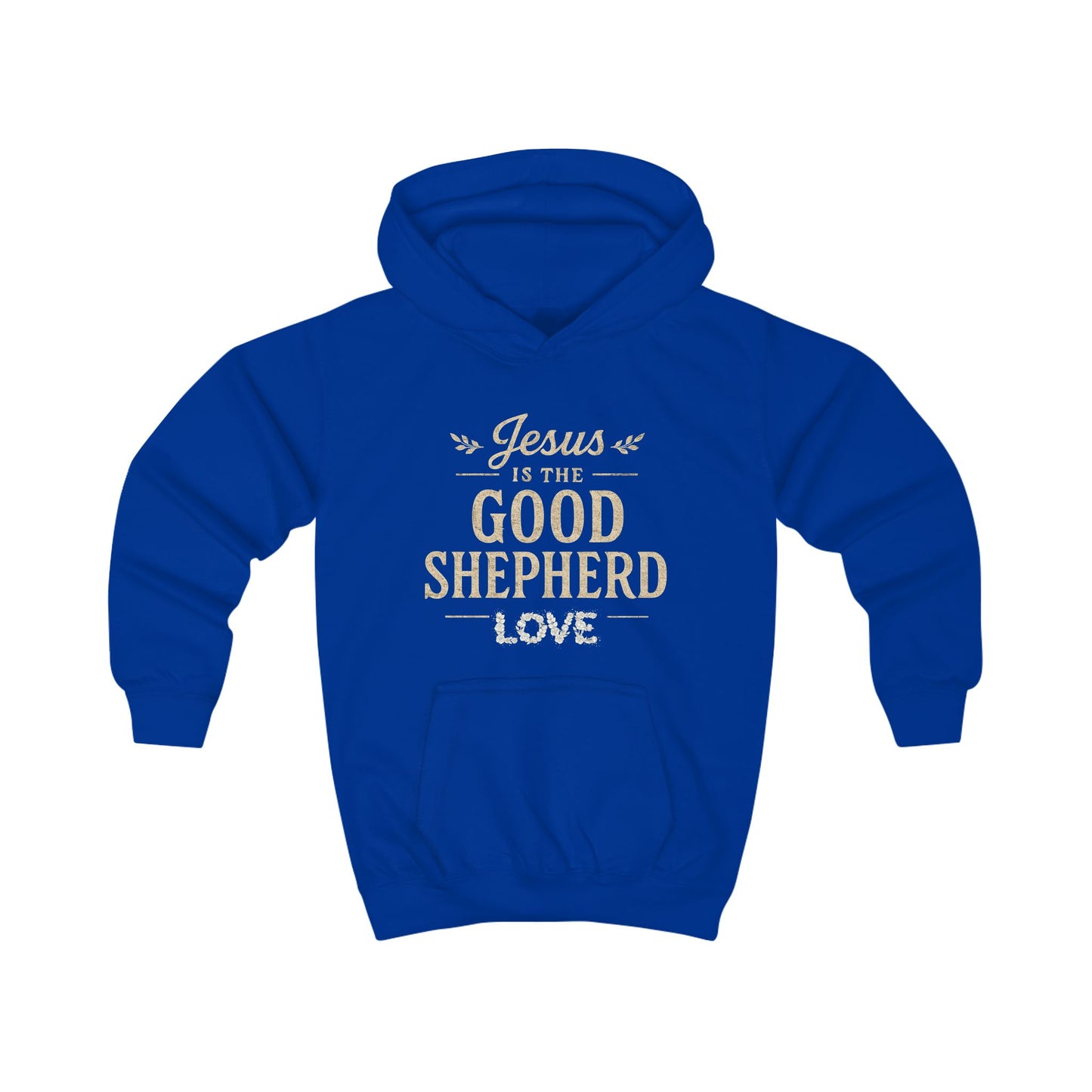 Kids Hoodie — “Jesus is the Good Shepherd” Christian Children’s Hoodie (Love Design)