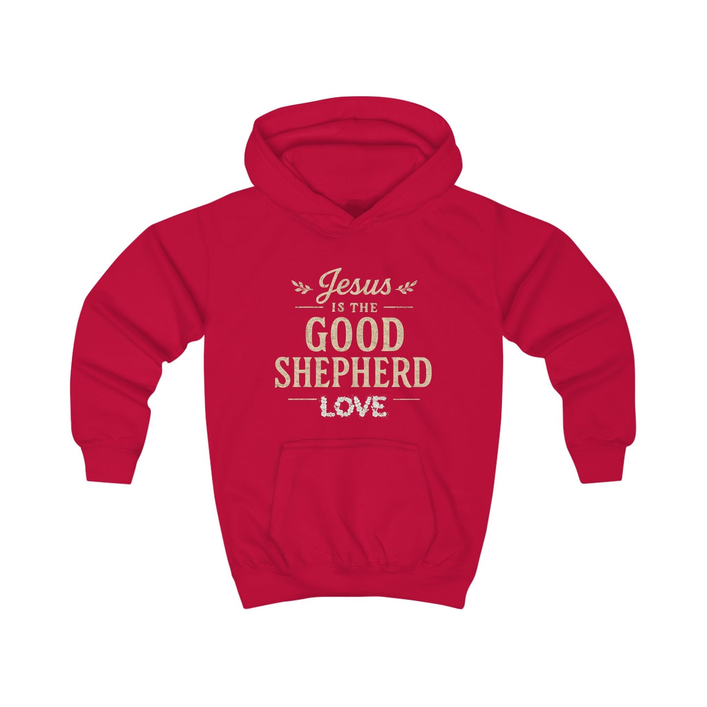 Kids Hoodie — “Jesus is the Good Shepherd” Christian Children’s Hoodie (Love Design)