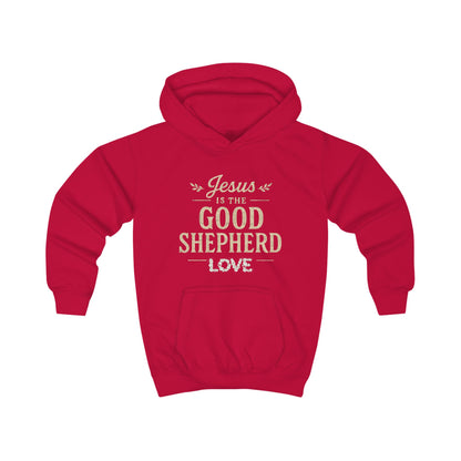 Kids Hoodie — “Jesus is the Good Shepherd” Christian Children’s Hoodie (Love Design)