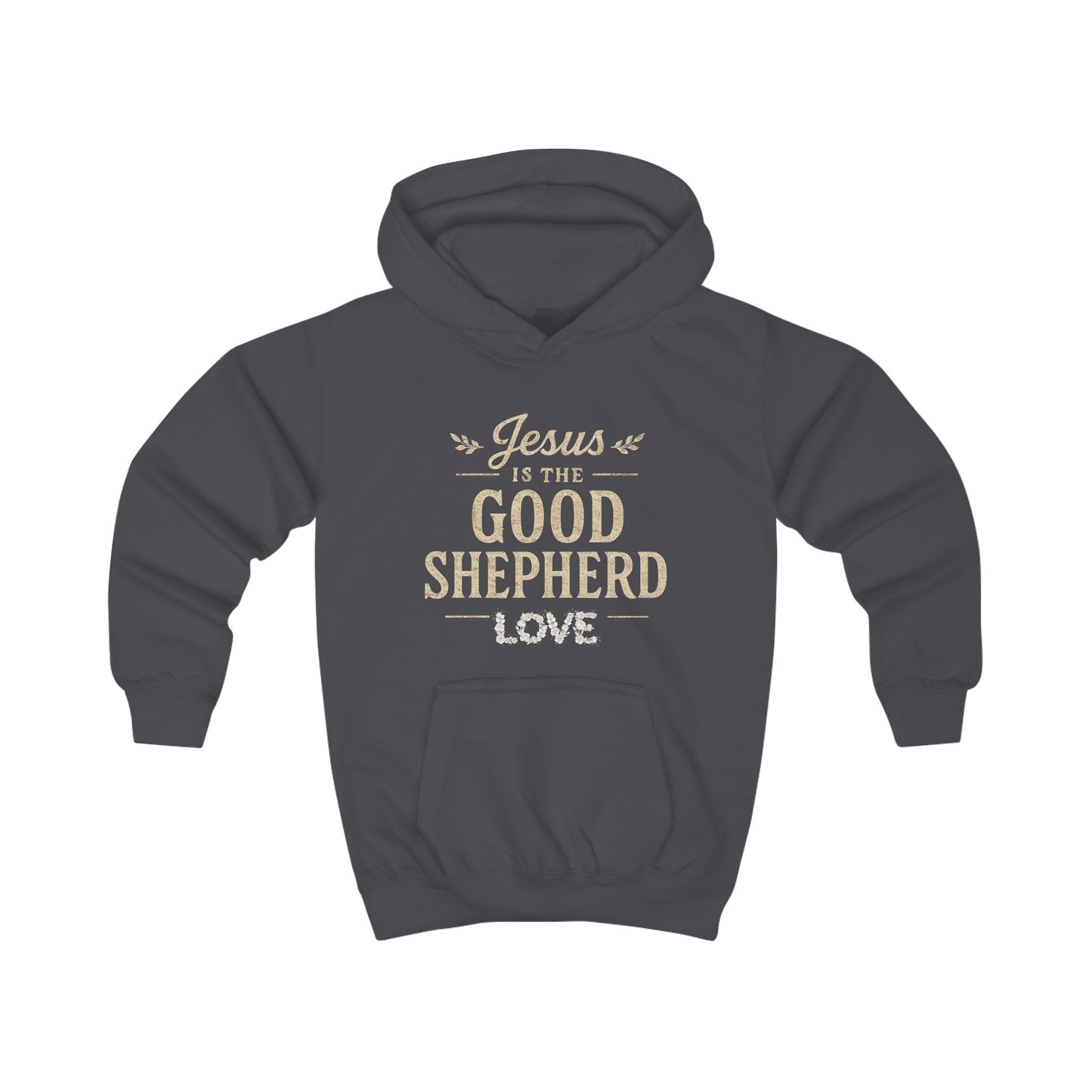 Kids Hoodie — “Jesus is the Good Shepherd” Christian Children’s Hoodie (Love Design)