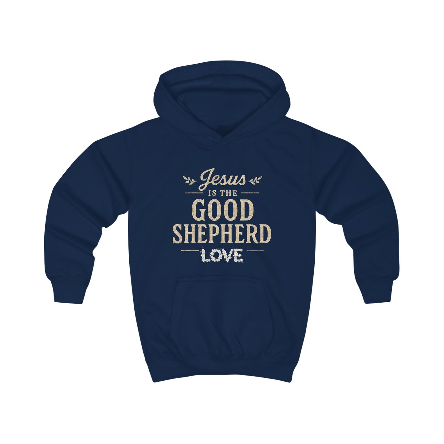 Kids Hoodie — “Jesus is the Good Shepherd” Christian Children’s Hoodie (Love Design)