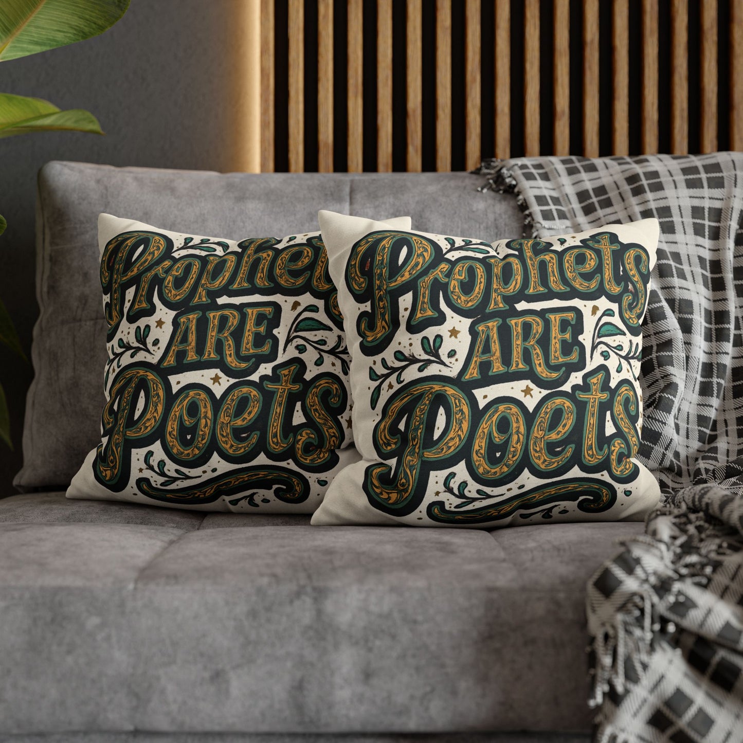 Prophets Are Poets Decorative Pillowcase — Inspirational Quote Throw Pillow