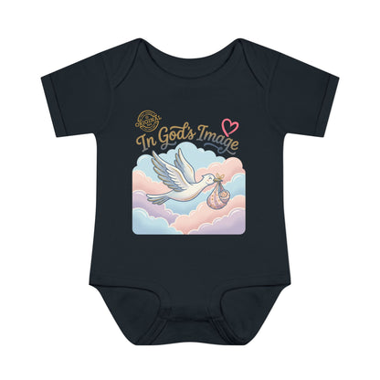Infant Bodysuit — "In God's Image" Stork Baby Onesie