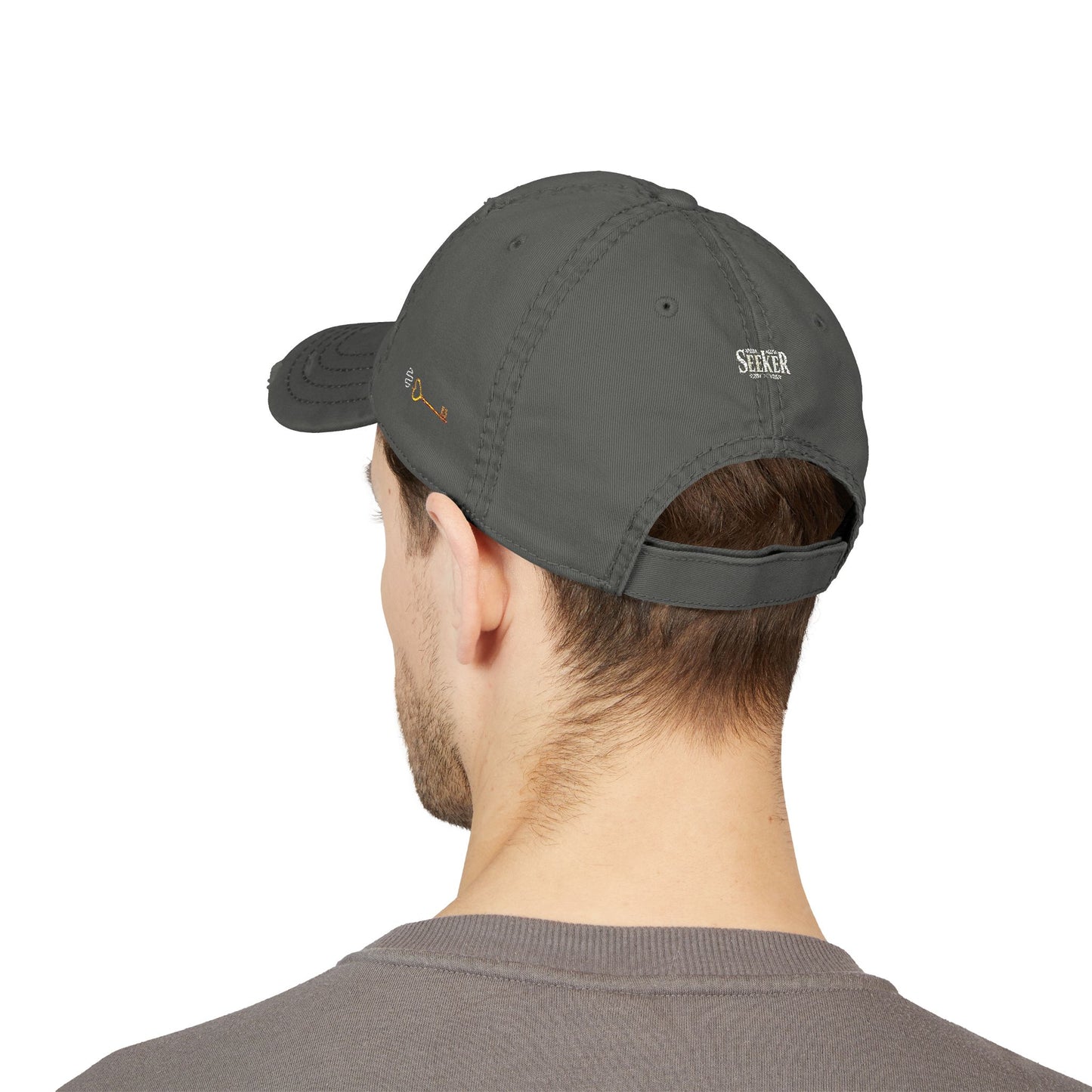 Seeker Embroidered Distressed Dad Hat — Vintage Faith Baseball Cap