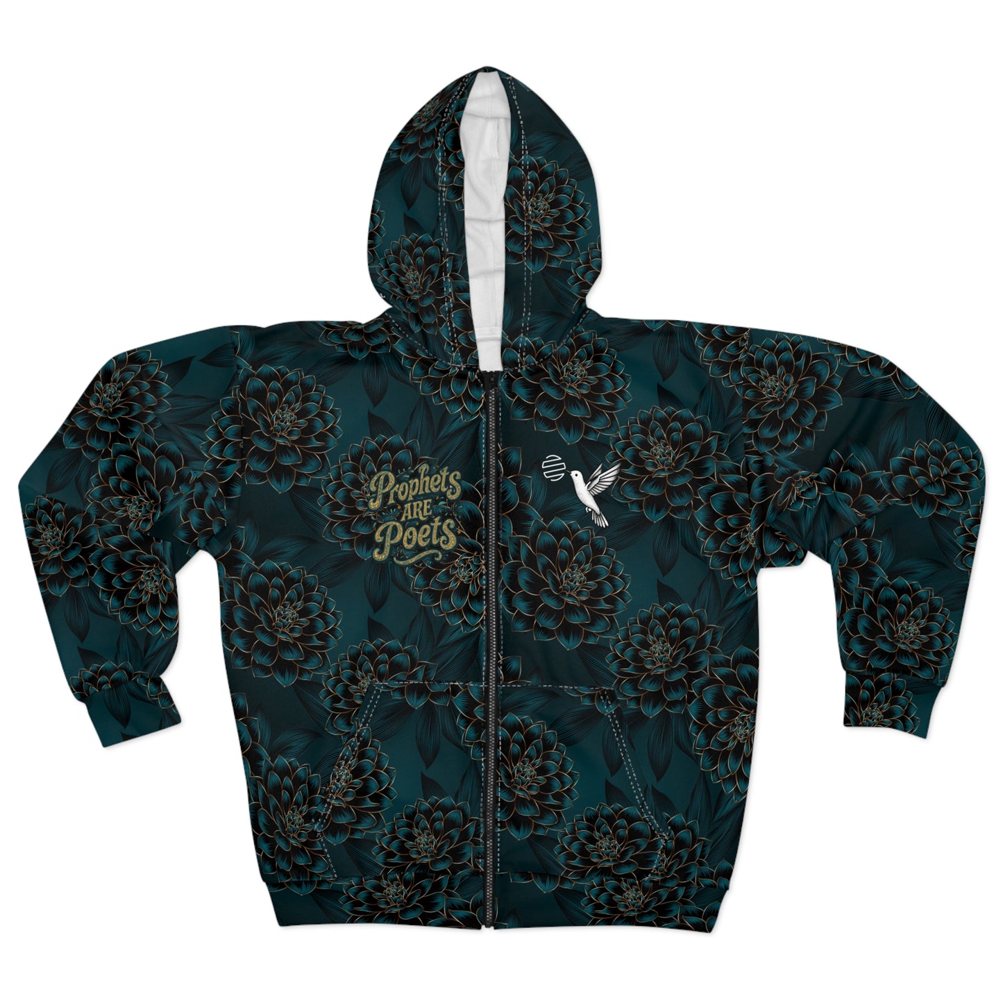 Psalm 45:1 Hummingbird Botanical Zip Hoodie