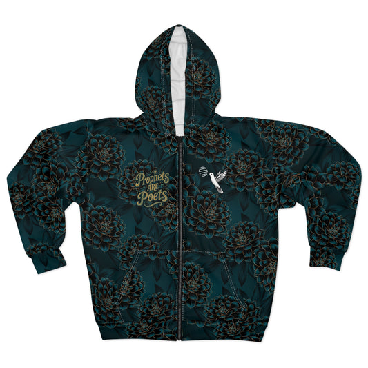 Psalm 45:1 Hummingbird Botanical Zip Hoodie