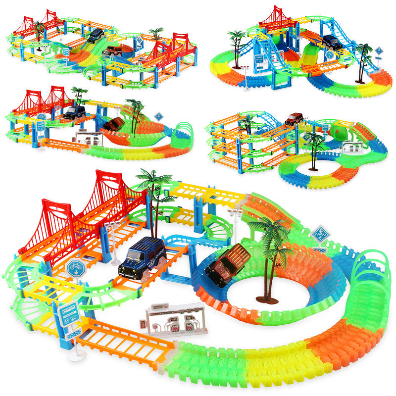Electric Light 2-in-1 Track Car Set for Kids