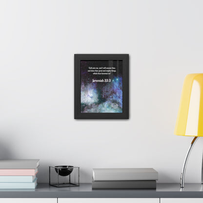 Jeremiah 33:3 Framed Poster — Inspirational Scripture Wall Art