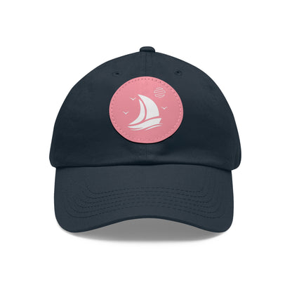 Set For Sail Leather Patch Dad Hat — Nautical Baseball Cap