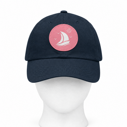 Set For Sail Leather Patch Dad Hat — Nautical Baseball Cap