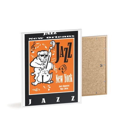 Jazz Poster with Wooden Frame — New Orleans/New York Music Print