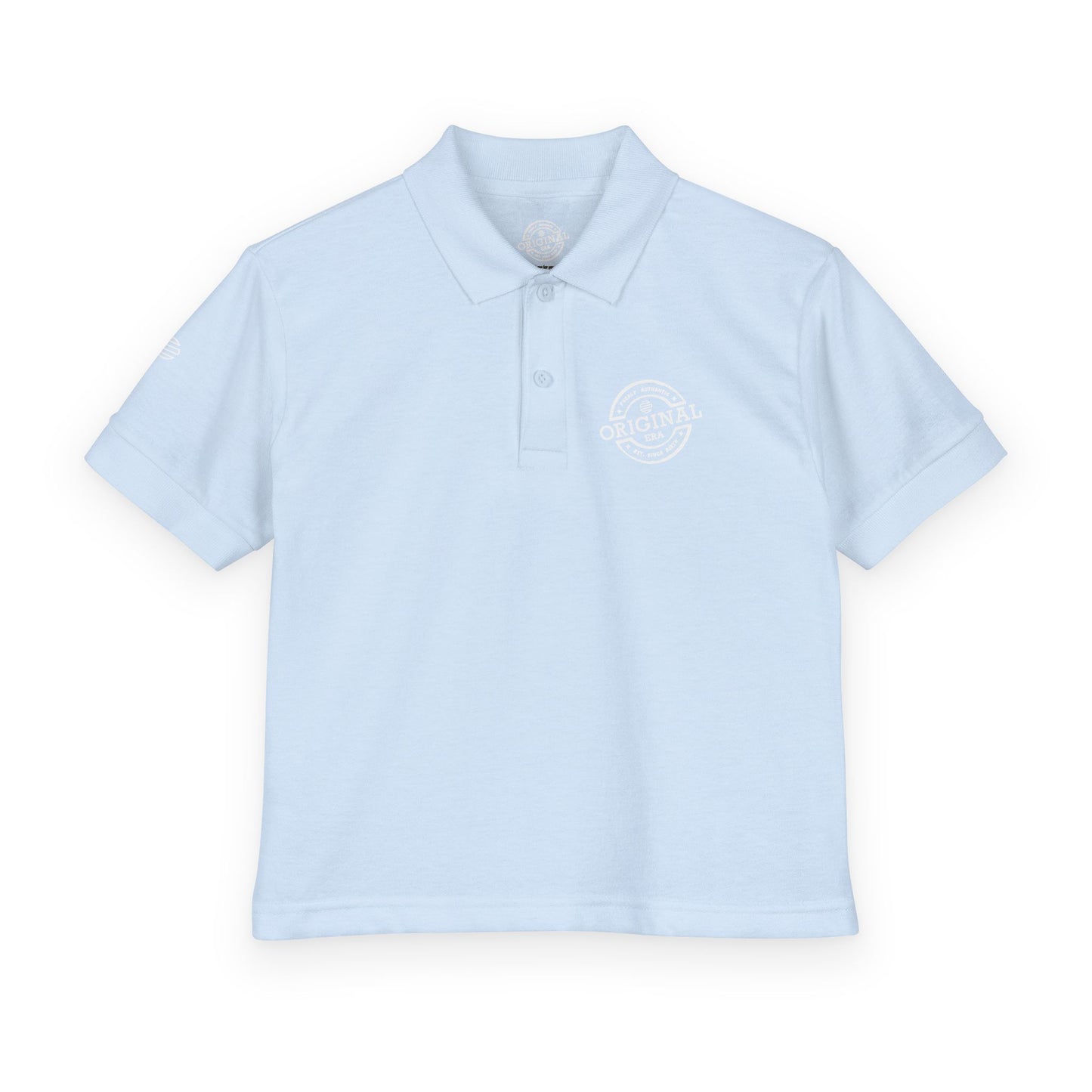 Youth Polo Shirt with 'Original' Vintage Stamp Logo — Kids School Uniform / Casual