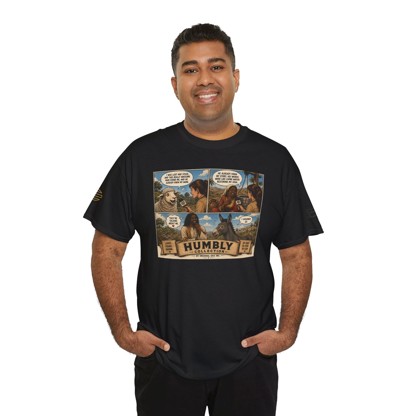 Humbly Comic Interview Panel Tee — Humbly Graphic T-Shirt