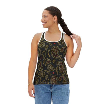 Women's Boho Black & Gold Tank Top
