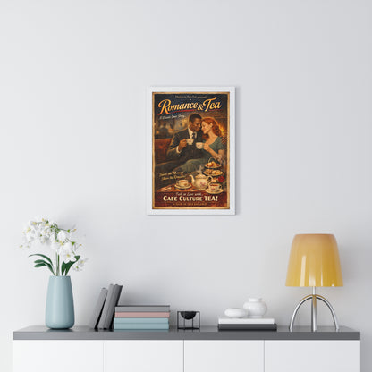 Romance & Tea Vintage Poster — Cafe Culture Tea Wall Art