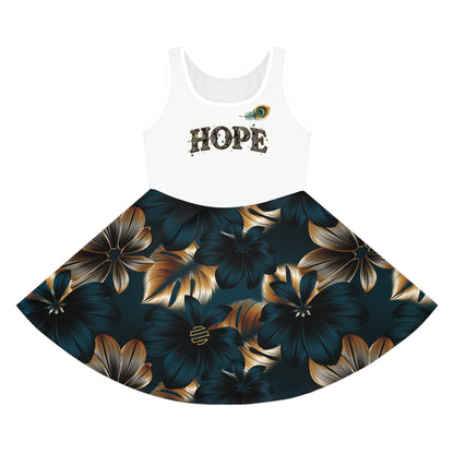 Girls' Peacock Hope Sundress — Floral Tank Dress for Kids