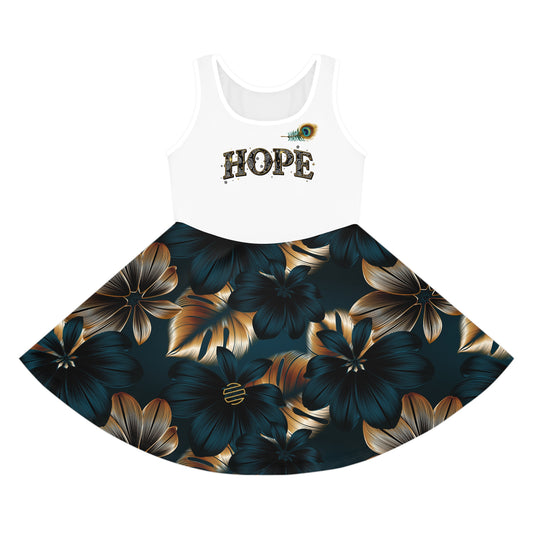 Girls' Peacock Hope Sundress — Floral Tank Dress for Kids