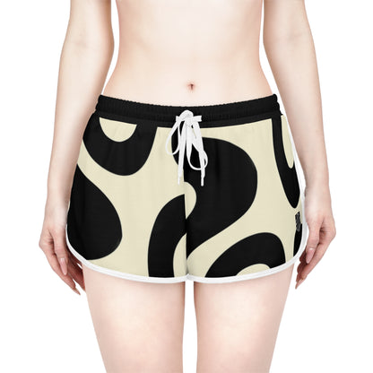 Women's Retro Black & Cream Swirl Relaxed Shorts