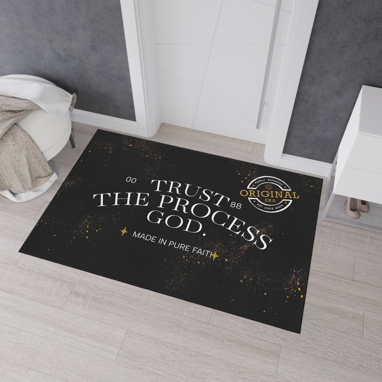 Heavy Duty Floor Mat with Inspirational Design - Trust the Process, Non-Slip Area Rug, Motivational Home Decor, Faith-Based Welcome [...]