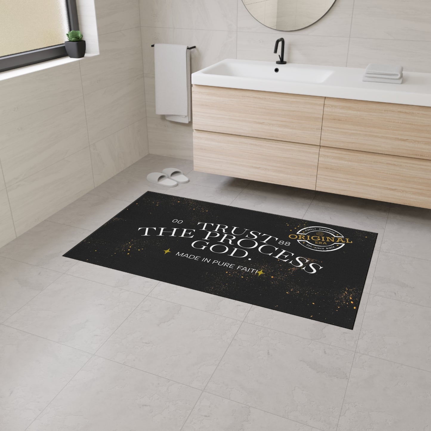 Heavy Duty Floor Mat with Inspirational Design - Trust the Process, Non-Slip Area Rug, Motivational Home Decor, Faith-Based Welcome [...]