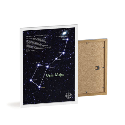 Ursa Major Constellation Star Map Poster with Wooden Frame — Astrology Wall Art