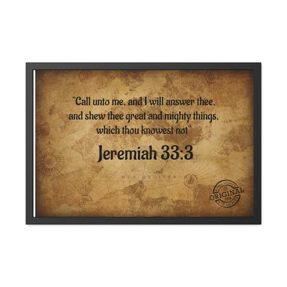 Jeremiah 33:3 Framed Poster — Inspirational Scripture Wall Art