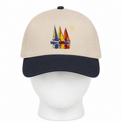 Sailboat Embroidered Baseball Cap – Nautical Summer Sun Hat