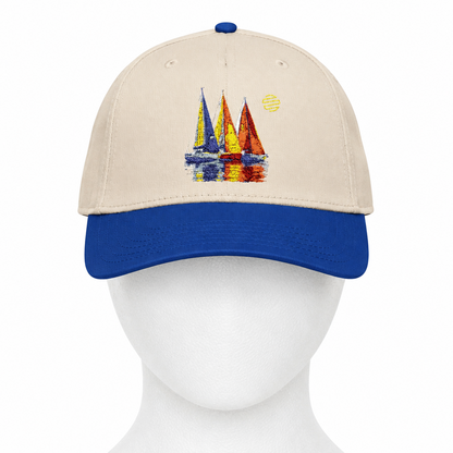 Sailboat Embroidered Baseball Cap – Nautical Summer Sun Hat