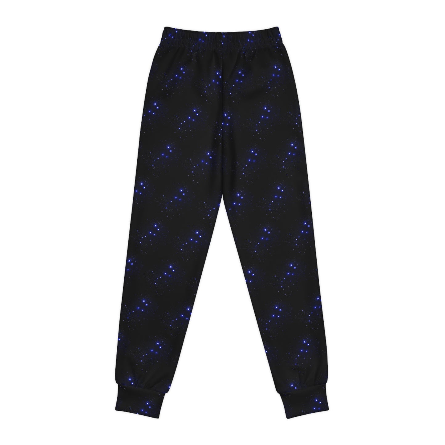 Youth Joggers — Blue Constellation Galaxy Print with Polar Bear Accent
