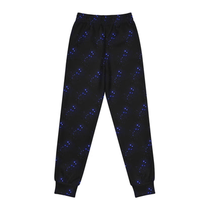 Youth Joggers — Blue Constellation Galaxy Print with Polar Bear Accent