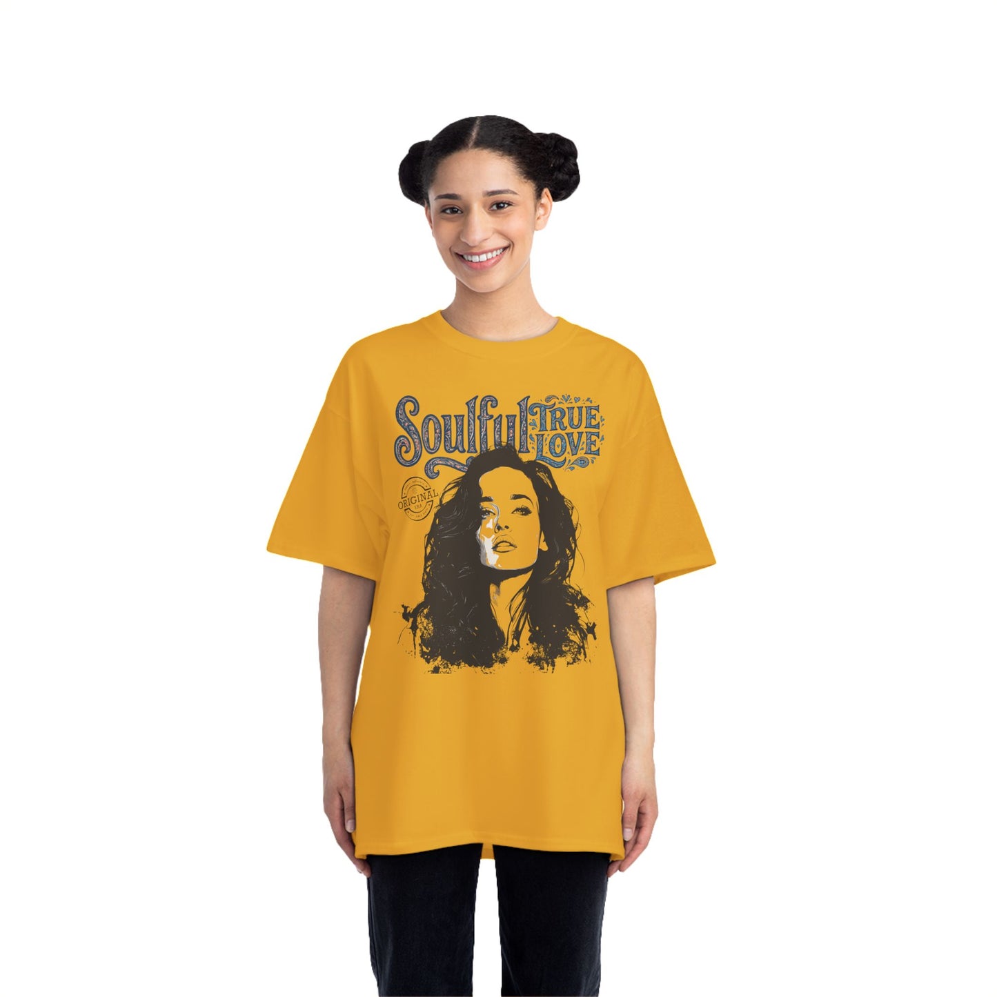 Soulful True Love Portrait T-Shirt — Romantic Couple Graphic Tee
