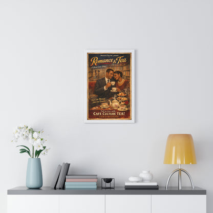 Romance & Tea Vintage Poster — Café Culture Tea Wall Art
