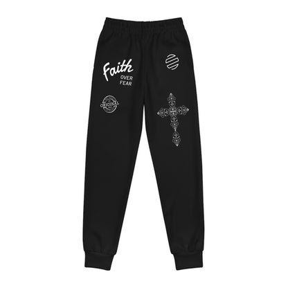 Faith Over Fear Youth Joggers – Trendy, Comfortable, Stylish Pants for Kids, Perfect for Daily Wear, Inspirational Gift, Active Lifestyle