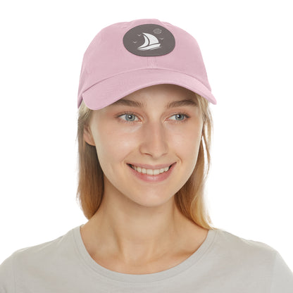 Set For Sail Leather Patch Dad Hat — Nautical Baseball Cap