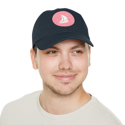 Set For Sail Leather Patch Dad Hat — Nautical Baseball Cap
